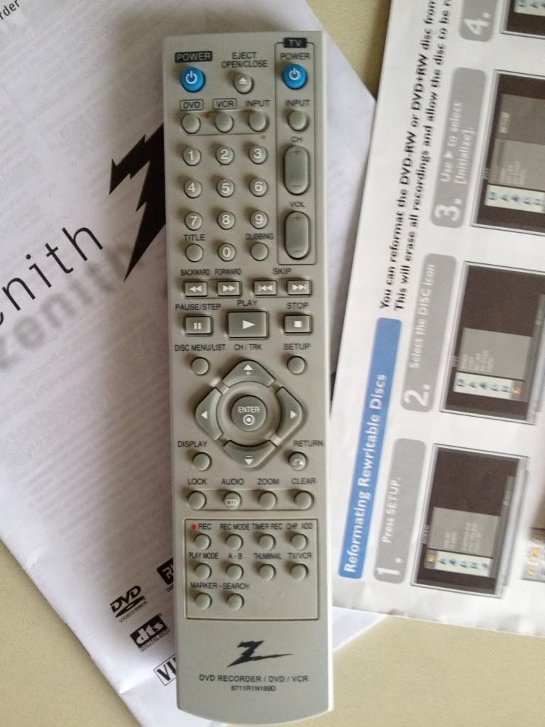 Zenith DVD VCR Player ZRY 316 Dual DVD VHS Recorder